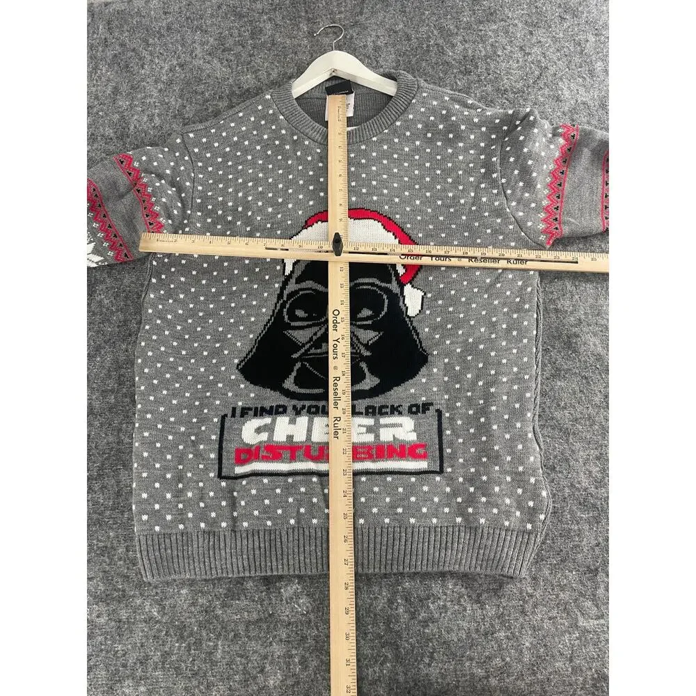 Star Wars Sweater Mens Medium Christmas Santa Gray Pullover Numskull EU L N191